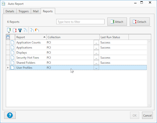 Right-click the User Profiles report and select Change Collection