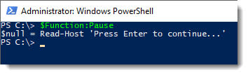 Function Contents - $function Pause