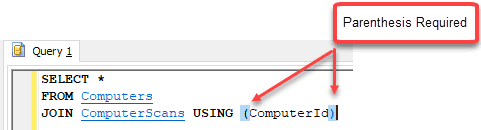 SQL - Query 1 Parenthesis Required