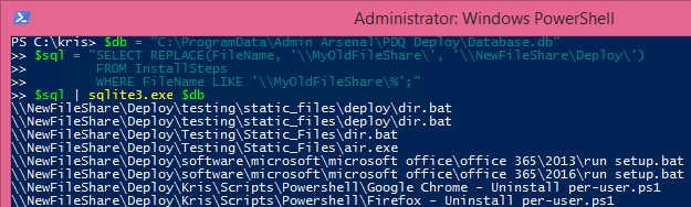  PowerShell and SQLite   Select and Replace FileName from database