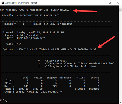 Screenshot of the Command Prompt showing what happens when you run the above code.
