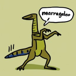 AI-generated image of a velociraptor doing the Macarena 