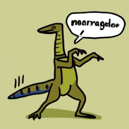 AI-generated image of a velociraptor doing the Macarena