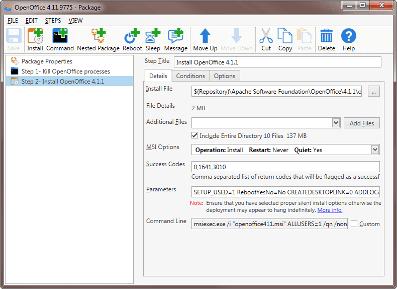Packagecontents OpenOffice