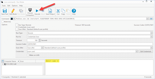 ensure the information is correct, and click Execute.