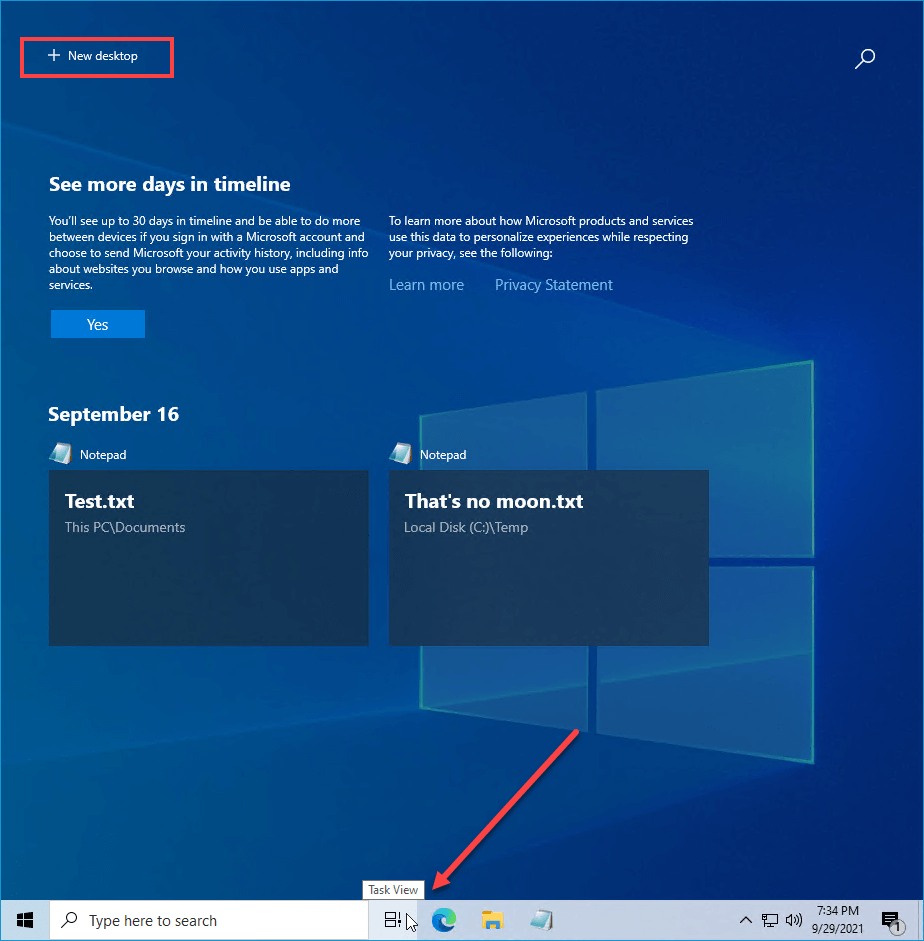 Exploring the Task View options in Windows 11