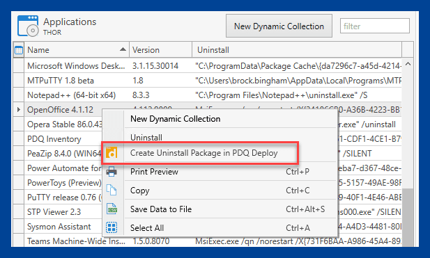 Screenshot showing the above instructions in PDQ Inventory.