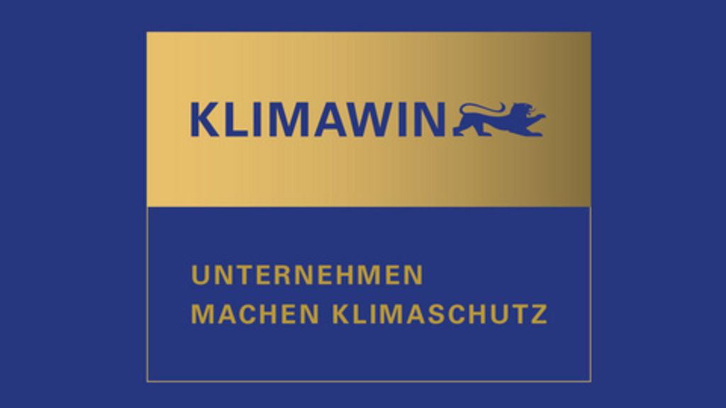 Logo von KLIMAWIN der Wirtschaftsinitiative Nachhaltigkeit des Landes Baden-Württemberg.