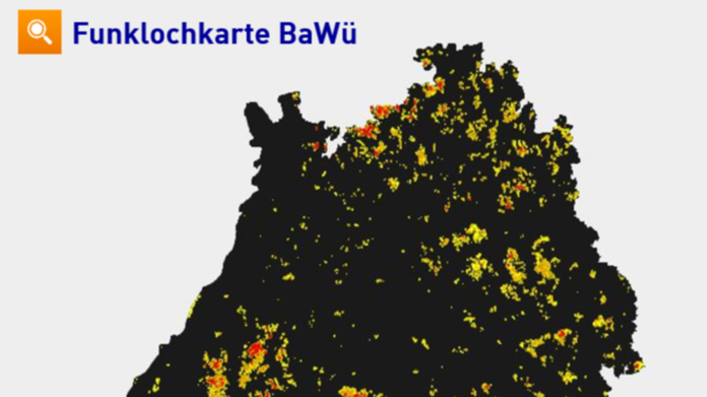 Funklochkarte Baden-Württemberg.