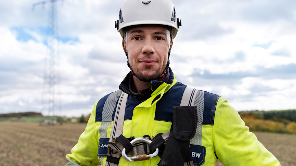Porträt von Sascha Schlachter - Energietechniker bei der Netze BW GmbH.