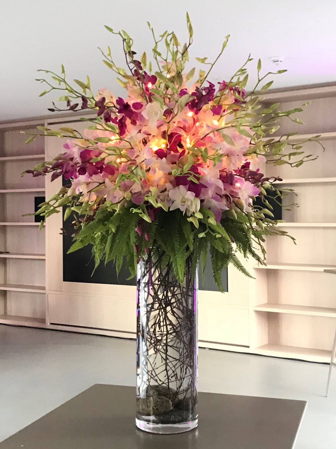 orchids-lights-reception-vase