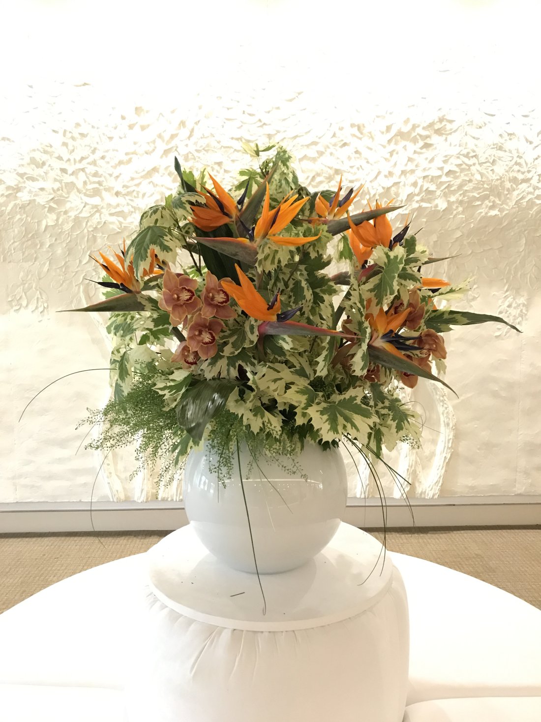 orange-whites-greens-vase-display