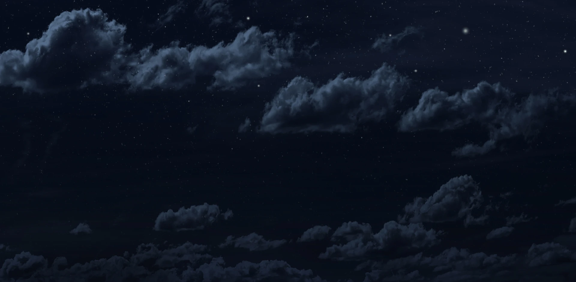 Starry sky covered with clouds