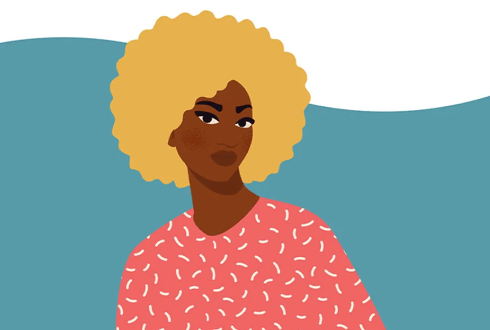 Illustration of a woman with natural hair