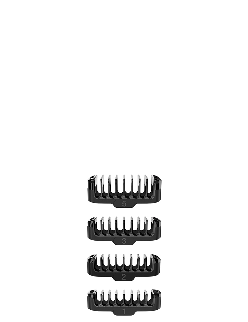 4x gezichtskammen (1 mm, 2 mm, 3 mm, 5 mm)