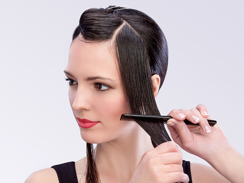 Section the top of the hair