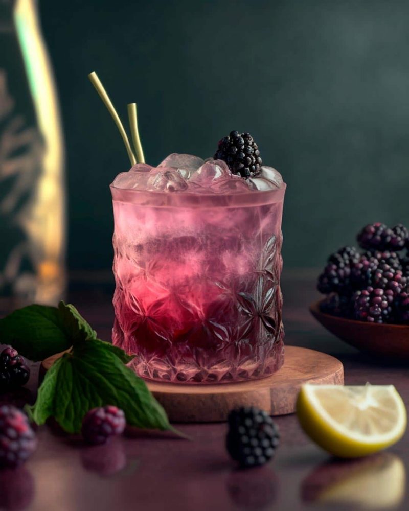 A photo of a Bramble cocktail