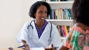 Doctor in discussion with patient