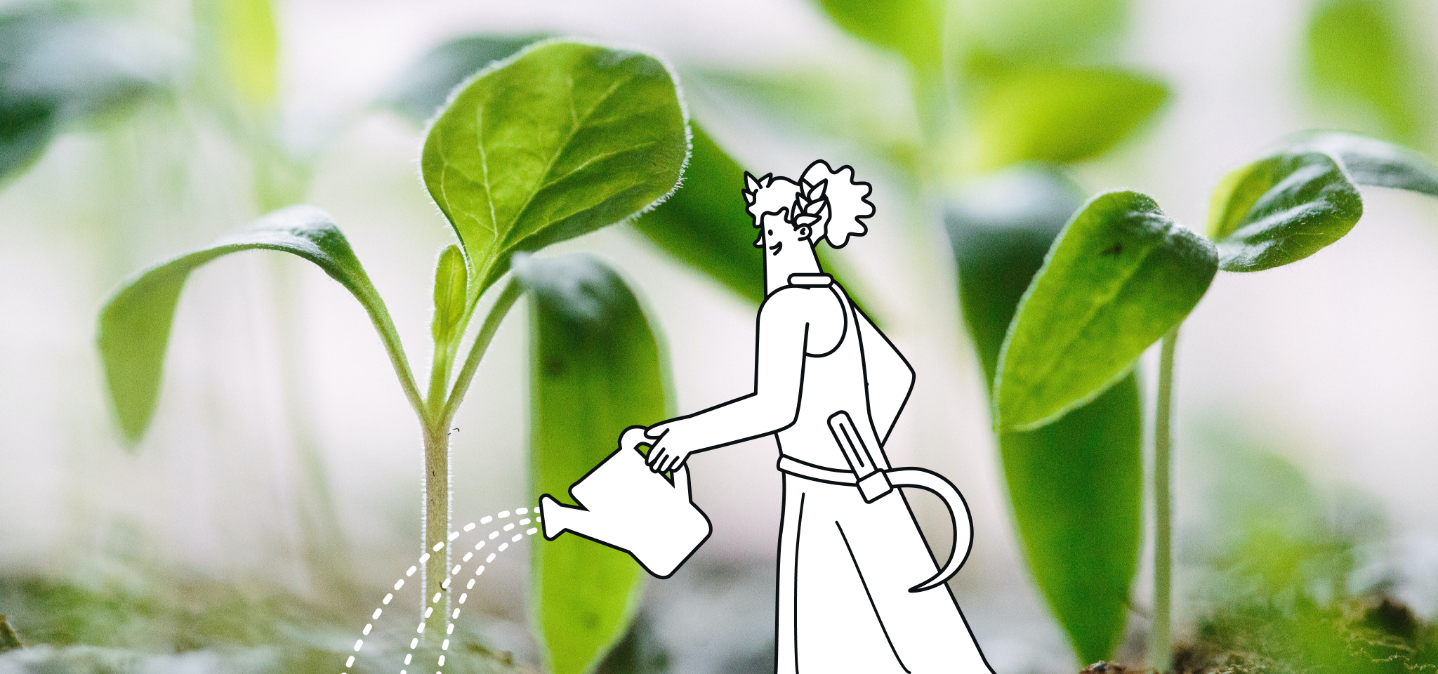 Greek goddess watering plants