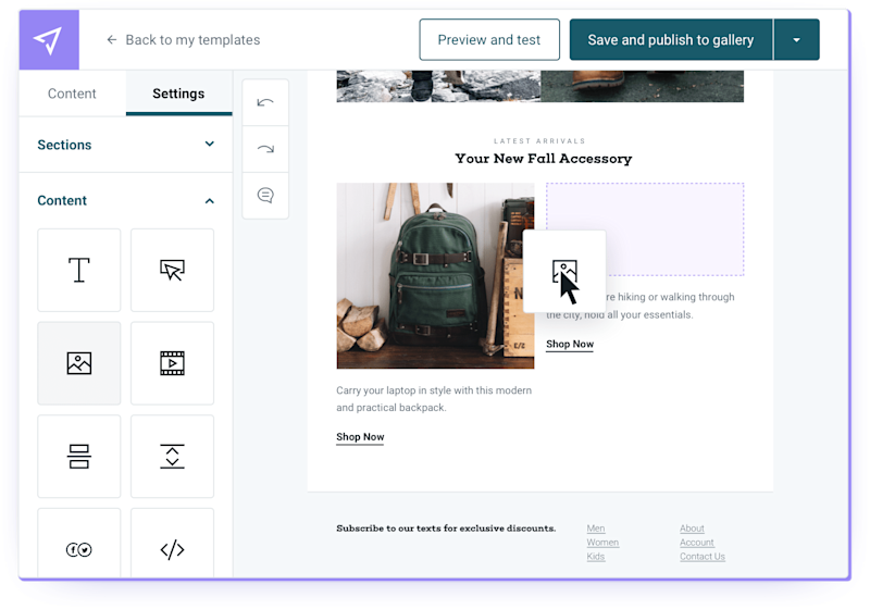 Editor de emails potente, flexible e intuitivo