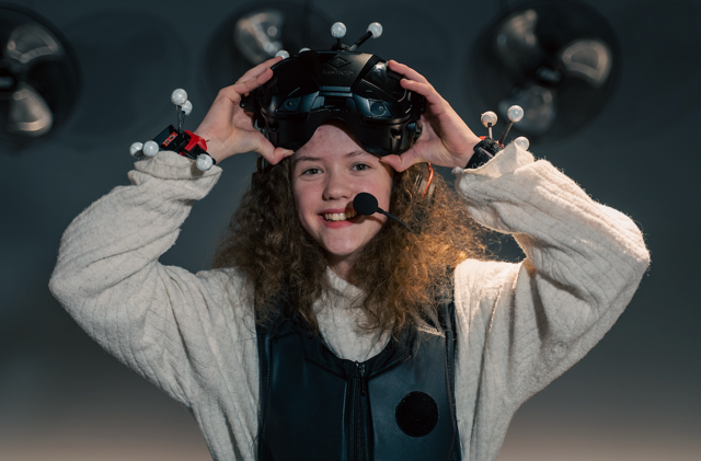 Girl Smiling with VR Headset