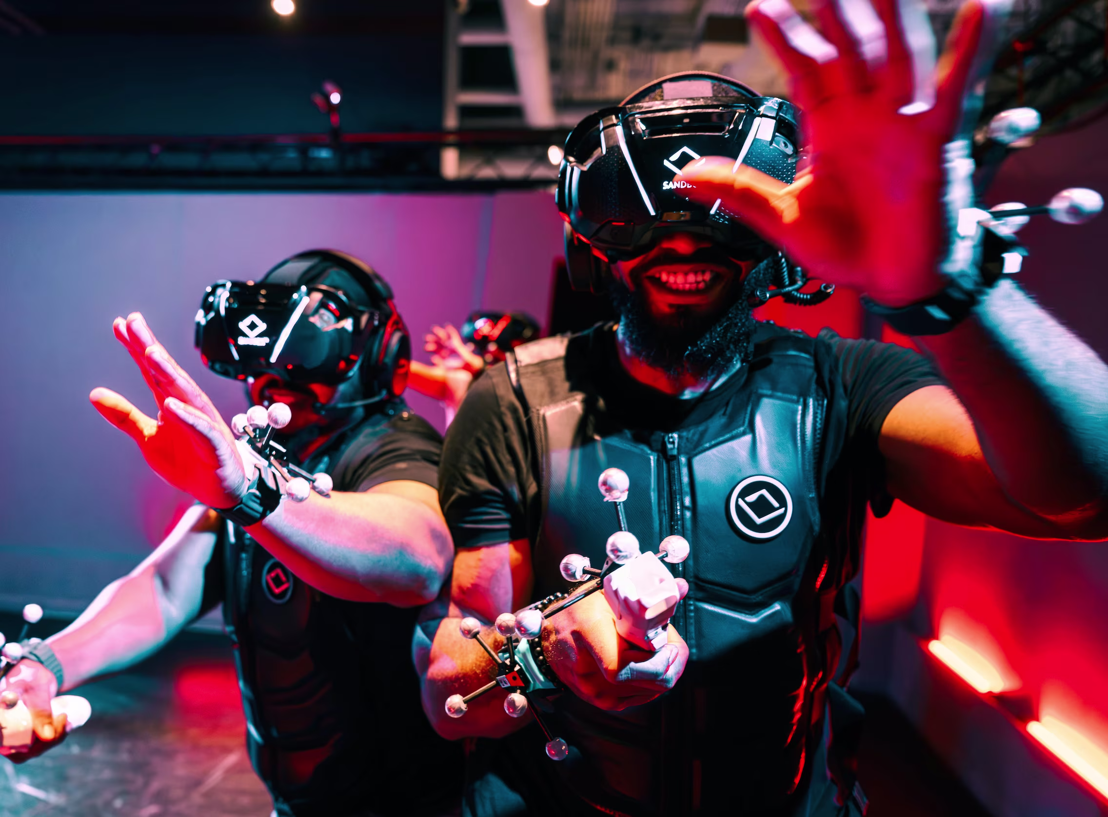 Players working together in VR experience