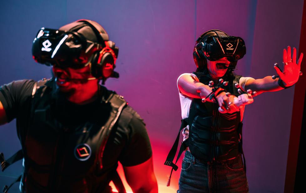Couple Screaming Playing VR Experience