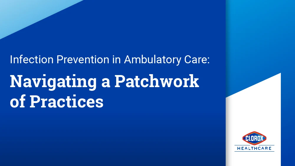 Image announcing a webinar about infection prevention in ambulatory care