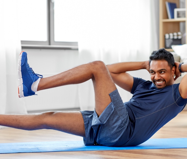 Guy doing crunches (exercise)