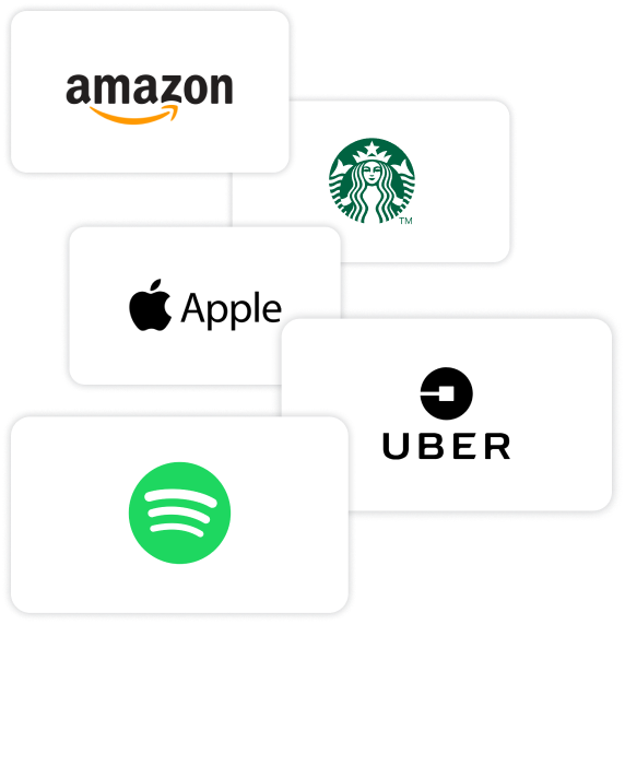 Gift Cards for Apple, Starbucks, Uber, AirBNB, Spotify