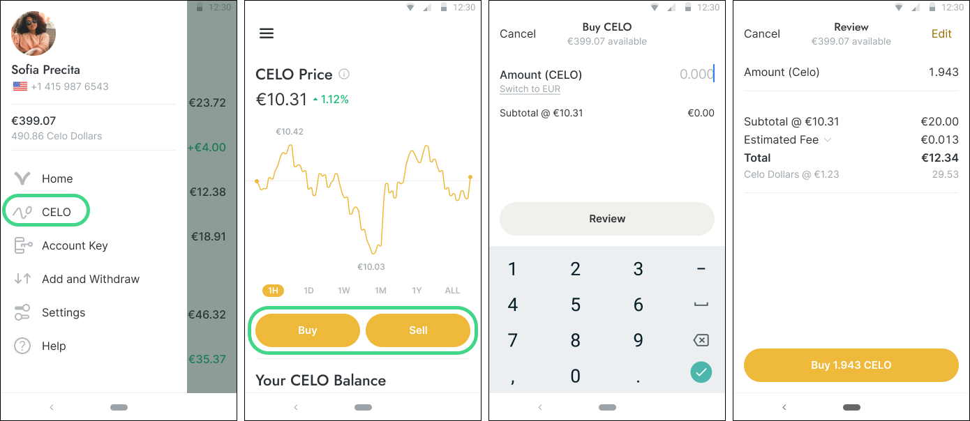 How to exchange between CELO and cUSD
