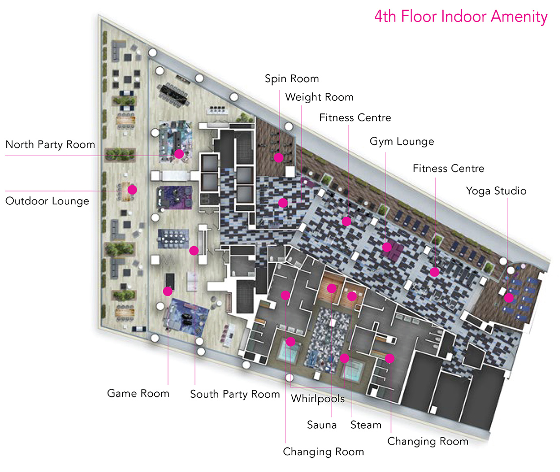 Via Bloor 4th floor Amenity Plan
