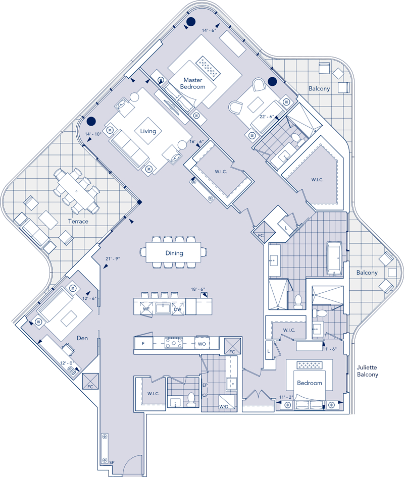 Aqualuna Condo Suite T2JJ+D Floorplan