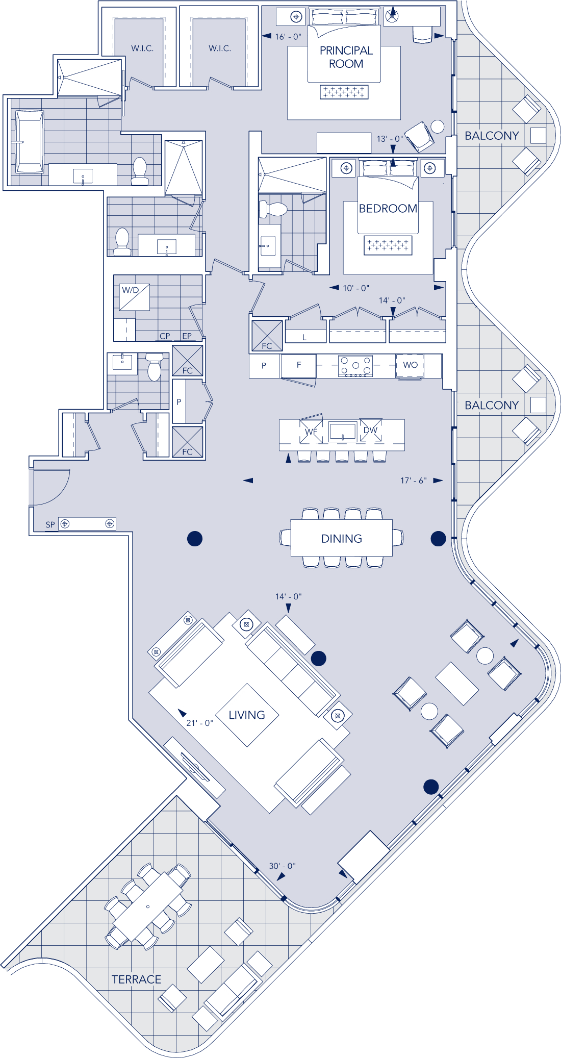 Aqualuna Condo Suite T2EE Floorplan