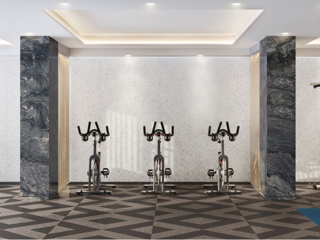 A Overview of the Fitness Center at The Well Condo
