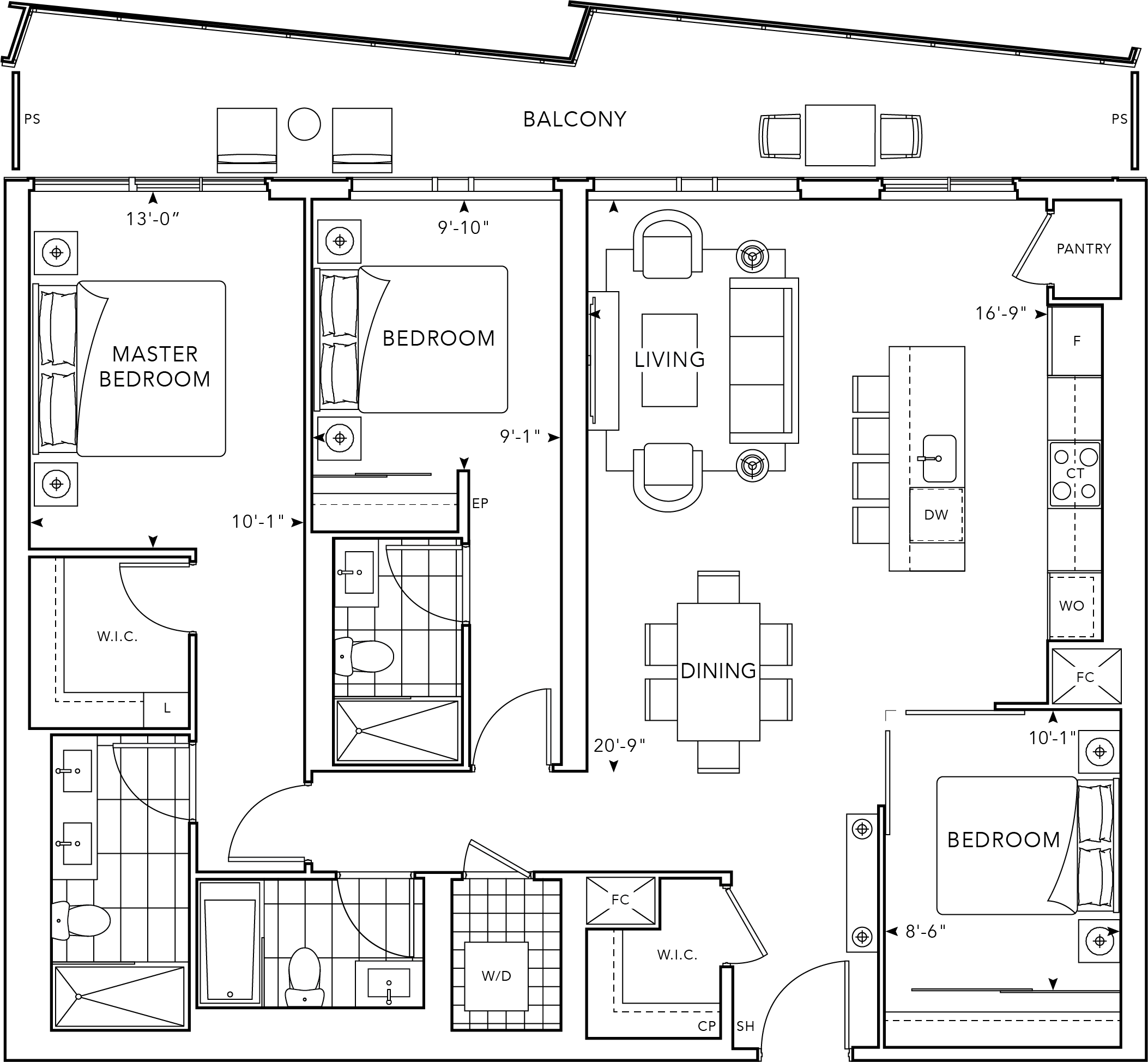 The Well Condo Suite Classic - 3C1 floor plan