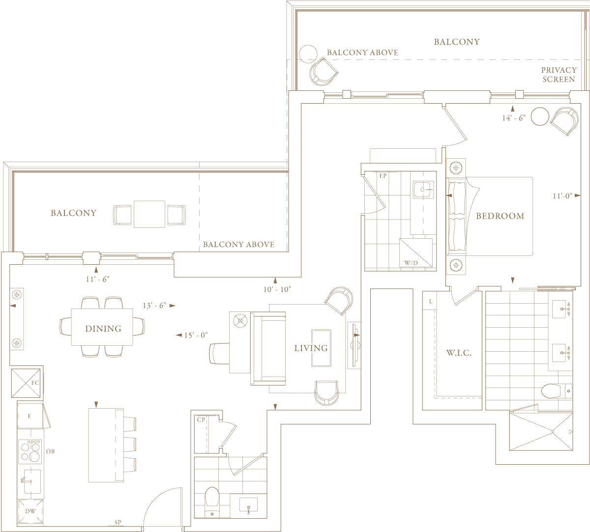 Royal Bayview Condo Suite 223 Floorplan
