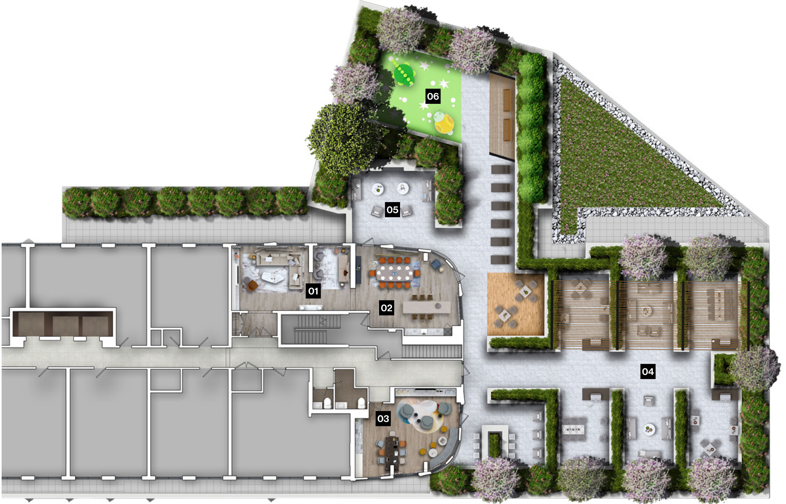 Westerly Rooftop Amenity Plan