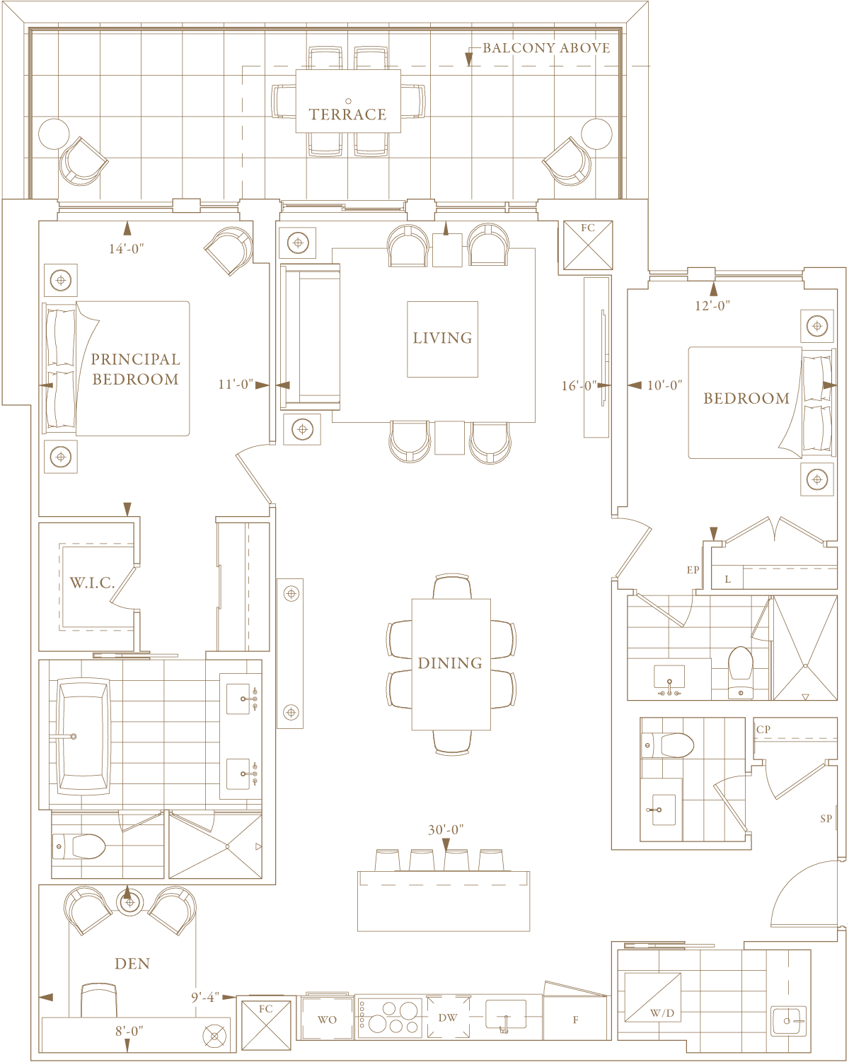 Royal Bayview Condo Suite 418 floorplan