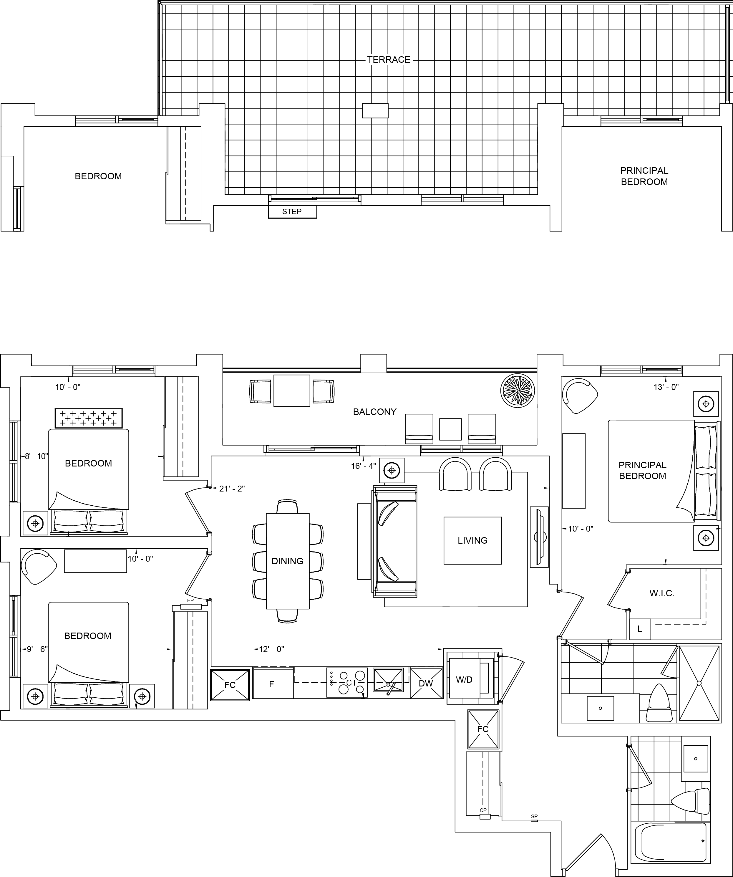 The Dupont Condo Suite 3BE Floorplan