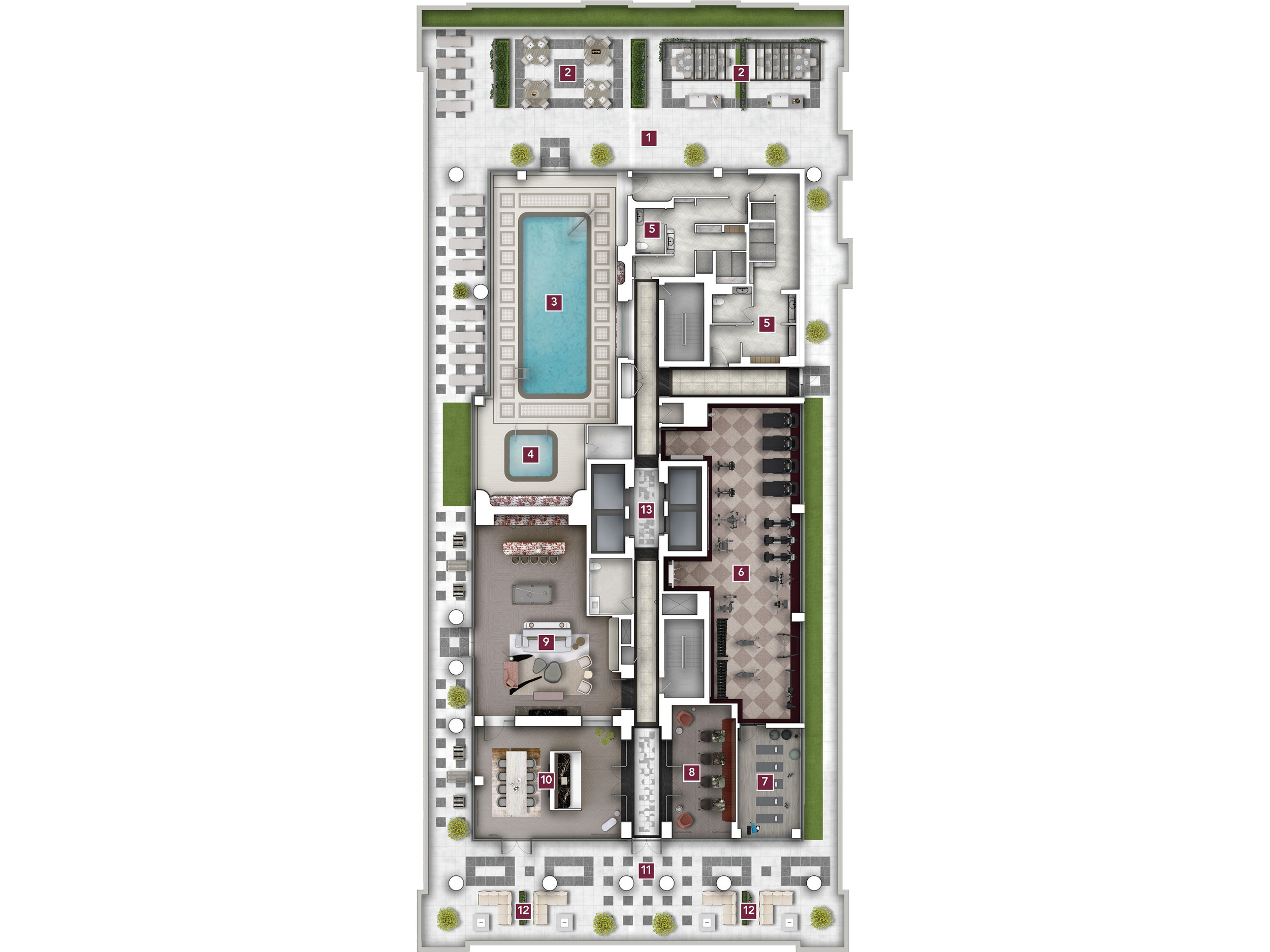 Chateau Auberge On The Park 5th Floor Amenity Plan