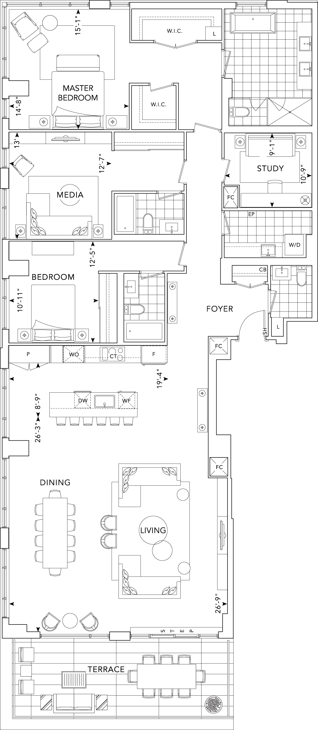 The Well Condo Suite 3F+ST Floorplan