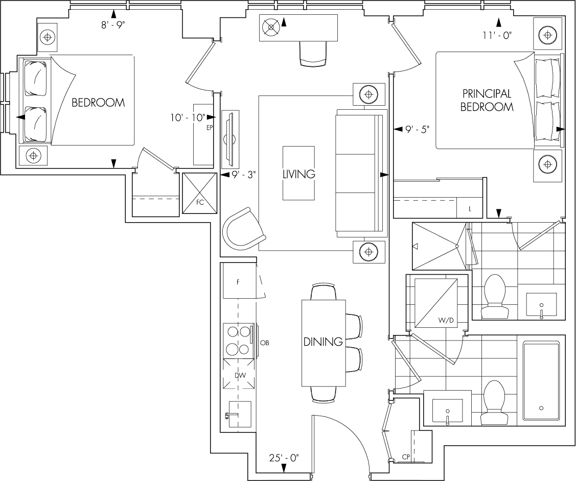 Queen Church > Floorplan > 2A