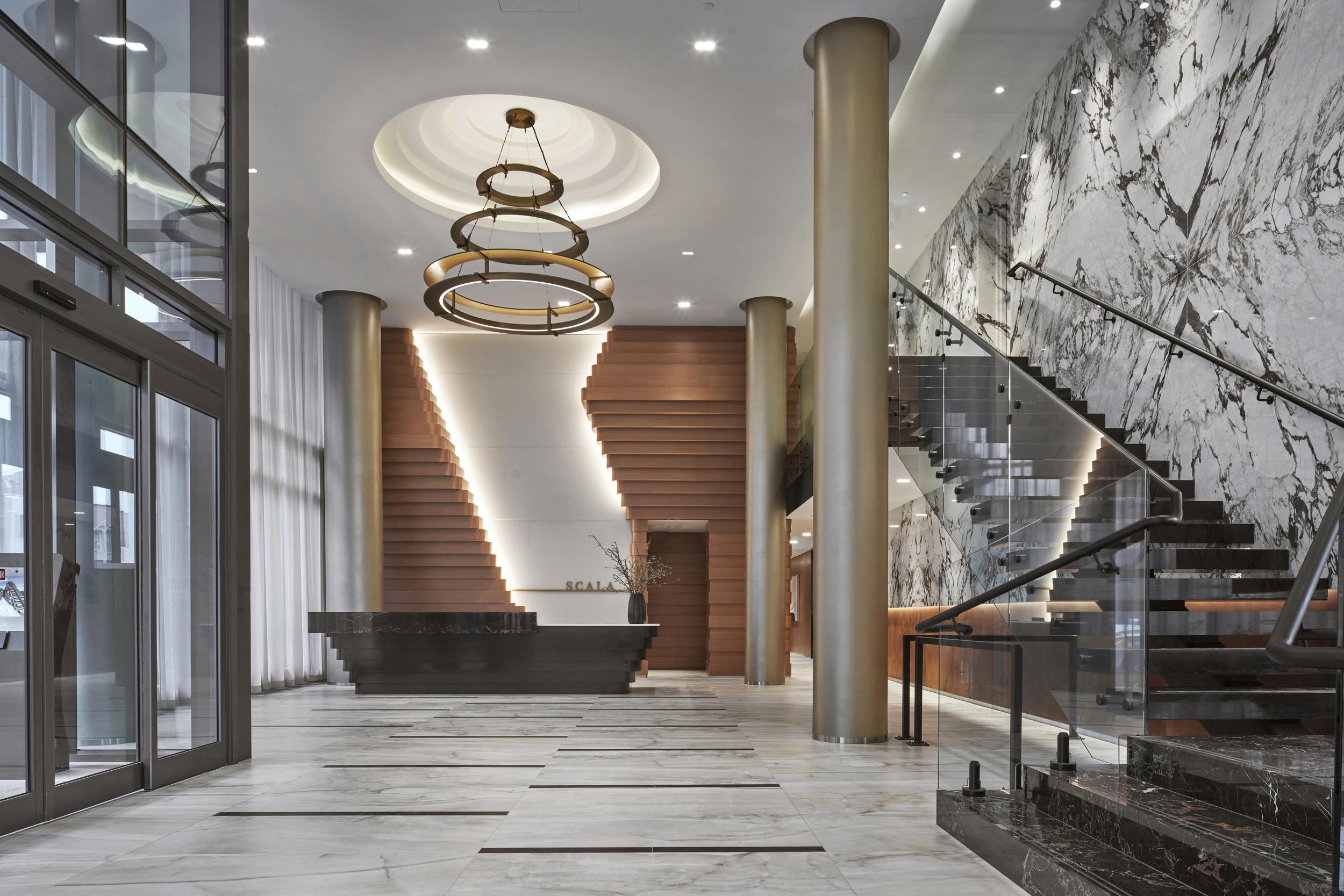 Scala Lobby with Concierge Desk and Stairs