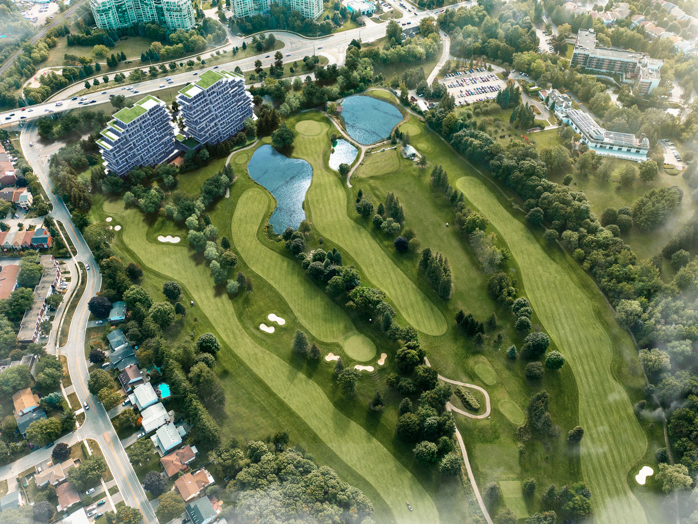 Royal Bayview Aerial with Building Rendering
