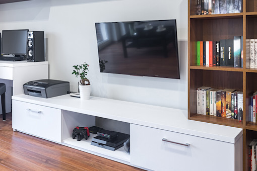 Combined living room and office contents