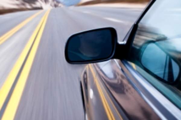 Driving car.