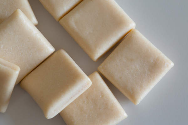 Nicotine gum close-up