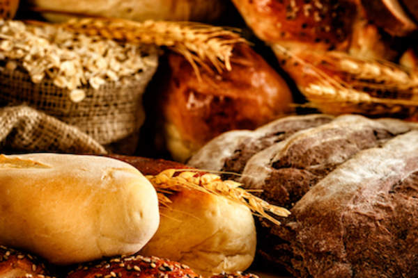 Grains and fresh bread.
