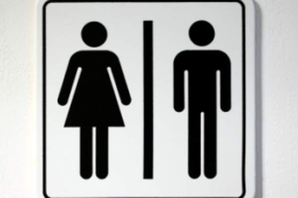 Restroom sign men and women.